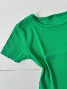 Women Knit Tops - 綠色 - 查看 3