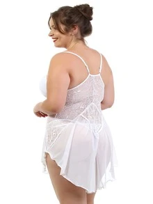 Plus Size Pajama Sets White Set - 白色 - 查看 2