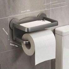 1個掛牆式廁紙盒，浴室無需穿孔的廁紙置物架，廁紙卷儲物盒