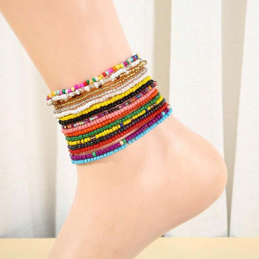 Color Random Send Bohemian Ladies Bracelet Waist Chain Anklet Combination Fashion Simple Beach Ladies Waist Beads - Multicolor - View 1