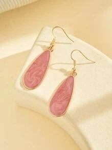 YWGEZHI 1對女士日常佩戴的粉色彩虹水滴形派對耳環 - 珊瑚粉 - 查看 1
