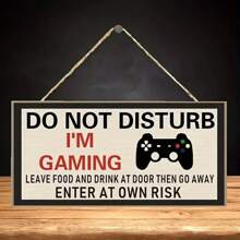 1 “请勿打扰，我正在玩游戏”卧室板家居装饰木制标志挂门礼物送给我儿子、兄弟和丈夫的生日礼物。，家居装饰，房间装饰，墙壁装饰 - 彩色 - 查看 2