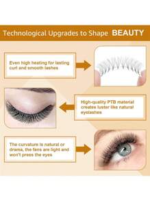 AILAISHI 1 Schachtel Spitze Basis Fertig-Fächer Wimpernverlängerungen. Mittlerer Wimpernverlängerungen Fertig, handgefertigt Fächer, C/D Krausung Gemischte Länge 10D 8-16mm Vorgeformte Knoten-freie Wimpernbüschel, Wimpernbüschel, Einzelwimpern, Wimpern, Künstliche Wimpern