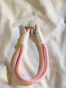 1pc Solid Color Short Hand Strap Handbag Chain Keychain Pendant, Universal For Phone Case, Camera, And Phone Strap Gifts For Mother, Family, Friends, Birthday, Holiday Phone Charm, Phone Chain - Multicolor - View 6