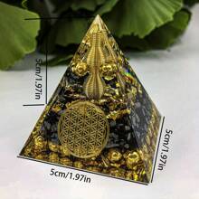 Orgone Pyramid Natural Crystal Energy Generator - Bring Positive Energy, Stress Relief, Meditation And Attract Wealth, Home Decor, Collectibles - Black and White - View 3
