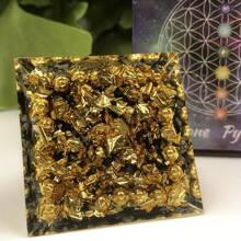 Orgone Pyramid Natural Crystal Energy Generator - Bring Positive Energy, Stress Relief, Meditation And Attract Wealth, Home Decor, Collectibles - Black and White - View 8