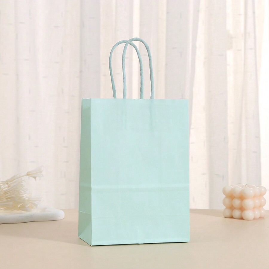 12pcs Mixed Colored Kraft Paper Gift Bags Set, Plain Party Favor Bags