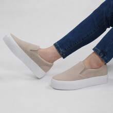 Women Comfortable Slip-On Loafers Platform Casual Loafer Shoes Fashion Daily Walking Shoes - 米色 - 查看 5