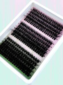 290簇15排5D蓬鬆DIY睫毛延伸12-20mm D/CC/DD捲度個人睫毛延伸簇60D+80D+100D混合托盤睫毛簇，適用於家庭DIY - CC - 查看 9