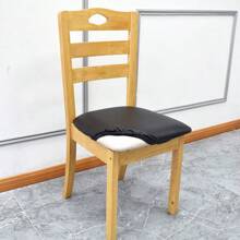 1/4/6入組防水PU皮椅套，純色4入組，彈性餐廳椅子座墊套，廚房椅子保護套 - 彩色 - 查看 6