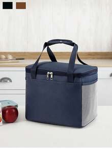 1個多色保溫午餐袋，帶鋁箔和加厚防水材料的便攜式午餐盒套，適用於上班族和小學生