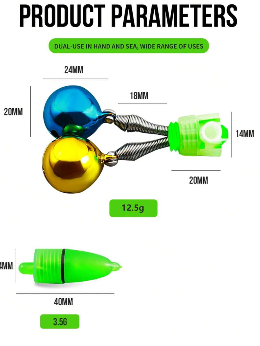 Fishing Bell Bite Alarms For Fishing, 30-Piece LED Night Fishing Rod Indicator With Dual Ring Bells, Portable Bait Alarm