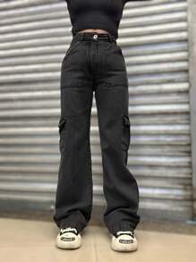 Women Jeans - 深灰色 - 查看 3