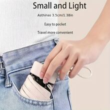 1把流行多色折叠便携迷你口袋伞，六折伞，晴雨两用伞，高品质雨伞，春夏必备，伴娘礼物，房间/卧室装饰，沙滩/旅行，男女通用，度假必备，可爱小物 - 彩色 - 查看 6