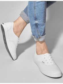Tenis para unisex para dama y caballero zapatos de lona collec clasicos en talla 22 al 26 - Blanco - Ver 5