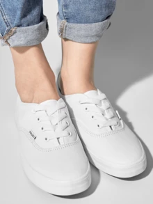 Tenis para unisex para dama y caballero zapatos de lona collec clasicos en talla 22 al 26 - Blanco - Ver 4