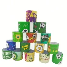 Set de 12 pulseras de golpe con estampado de fútbol, artículos para fiestas, recuerdos de fiesta de fútbol, decoraciones, regalos con temática de fútbol, Navidad - Multicolor - Ver 6