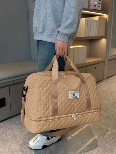 New Large-Capacity Travel Bag, Versatile Women's Fitness Bag, Casual Rhinestone Shopping Bag, Handbag, Shoulder Bag, Vacation Bag, Maternity Bag, Boarding Bag With Independent Shoe Position, Discharge Bag, Warm Winter, Same Style For Men And Women, Lightweight Foldable Luggage Bag For Suitcase Overnight Bag Gym Bag Duffle Bag Weekend Bag Duffel Bag For Luggage Carry On Bag College Bag Luggage Bags Weekender Bag Hospital Bag Holiday