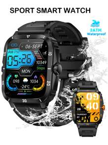 Reloj inteligente KT71 Resistente al agua 3m Deportes al aire libre Reloj de llamadas en tres tiempo al agua - Negro - Ver 1