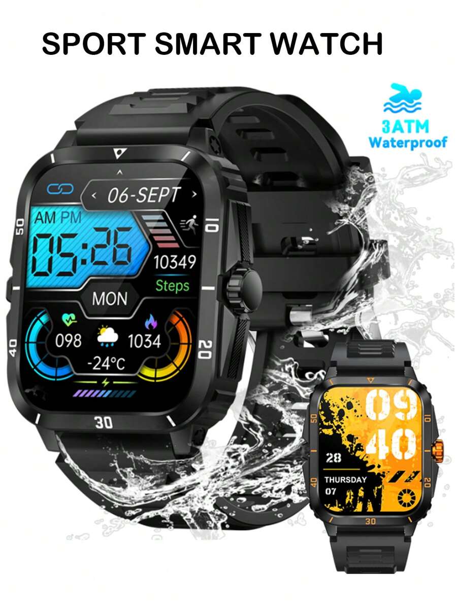 Reloj inteligente KT71 Resistente al agua 3m Deportes al aire libre Reloj de llamadas en tres tiempo al agua - Negro - Ver 1