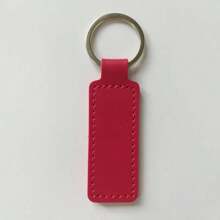 Creative Double-Sided Car Line PU Leather Keychain, Small Gift Metal Pendant For Car Keys