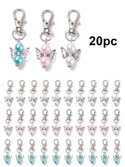 50pcs/20pcs/12pcs Angel Wing Metal Key Chain, Decorative Key Holder For Party, Wedding, Birthday, Baby Christening, Interesting Valentines Car Accessories Bag Charm School Cute Goth Y2k Christmas Gift Ideas Bag Accessories Lanyards With Id Holder Car Accessories Bag Charms Car Teacher Friend Sister