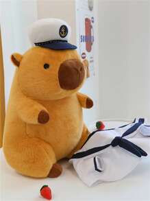 Búp bê Capybara Navy Seal nhồi bông vui nhộn có quần áo có thể tháo rời, Đồ sưu tầm, Trang trí nhà cửa - Màu Khaki - Xem 3