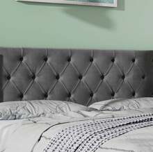 KOMHTOM Cama tapizada en forma de oreja con doble hilera de remaches de franela, costuras con botones en cabecera y pies, cama doble 140*200 Cama funcional hidráulica La parte inferior de la cama es de tela no tejida negra que repele la suciedad, gris, cama tapizada, cama doble hidráulica, canapé, terciopelo, 140*200cm - Gris - Ver 6
