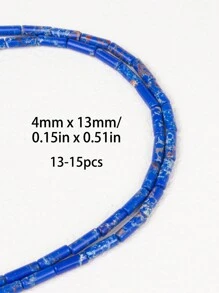 4*13mm / 13-15 piezas Cuentas sueltas cilíndricas largas de piedra natural redonda - Para hacer joyas DIY pulseras, collares y accesorios de pendientes - Idea de regalo bohemio chic inolvidable - Cuentas de tubo de 4x13mm - Ver 31