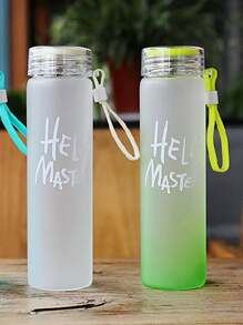 1 件字母图案水瓶，现代渐变色饮水瓶，适合家庭和户外使用 - 粉色 - 查看 7