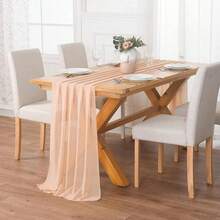 6 件雪纺桌旗，质朴透明桌面装饰，适合浪漫新娘送礼会、生日派对蛋糕桌 - 多色 - 查看 16