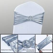 5pcs, Nordic Style Hotel Wedding Banquet Decoration Chair Cover, Chair Back Cover, Chair Ribbon Bow, Chair Back Buckle Universal Elastic Chair Tie, Wedding, Banquet, Hotel Home Decoration