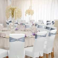 5pcs, Nordic Style Hotel Wedding Banquet Decoration Chair Cover, Chair Back Cover, Chair Ribbon Bow, Chair Back Buckle Universal Elastic Chair Tie, Wedding, Banquet, Hotel Home Decoration