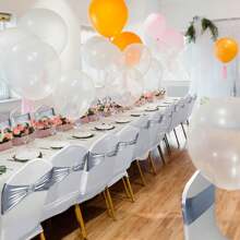5pcs, Nordic Style Hotel Wedding Banquet Decoration Chair Cover, Chair Back Cover, Chair Ribbon Bow, Chair Back Buckle Universal Elastic Chair Tie, Wedding, Banquet, Hotel Home Decoration