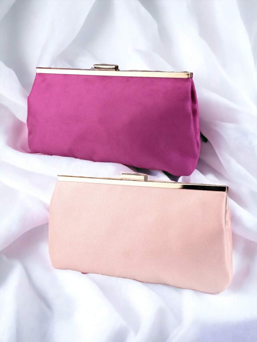 Sparkling Evening Clutch: Shoulder Bag, Shoulder Strap Bag. Simple Solid Color, Metallic Chain Strap. Fashionable, Luxurious, Stylish, Elegant; Suitable For Weddings, Parties, Birthdays, Dances, Holidays, Dinners, And Special Occasions. - Multicolor - View 1