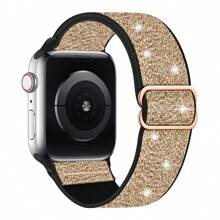 Bling Nylon Stretchy Bands Compatible With Apple Watch Bands 38mm 40mm 41mm 42mm 44mm 45mm 46MM 49mm For Women Girls, Adjustable Braided Solo Loop Sport Straps Compatible With IWatch Series Ultra 11 10 9 8 7 6 SE 5 4 3 2 1