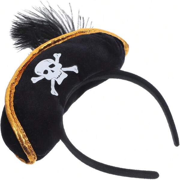 1pc Pirate Headband Cosplay Pirate Decoration Head Buckle Non-Woven Fabric Printed Adult/Kids/Girls Halloween Costume Accessory