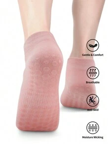 4 pares de calcetines antideslizantes para mujer para deportes al aire libre, esenciales para yoga y estudios de ballet, adecuados para hospitales, ejercicios descalzos y deportes cómodos - Multicolor - Ver 2
