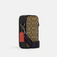 Coach 中性款 Stanton 斜挎包休闲小包，采用标志性提花设计，男士邮差包 - 棕色 - 查看 4