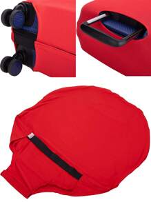 Customized Name In 4 Fonts Customized Luggage Cover 18-32Inch Elastic Suitcase Cover For 18 To 32 Inch Travel Case Personal Tailor Cover Luggage Custom Name Pattern Anti-Scratch Protector Case Protector Cover Personalized Travel Suitcase Cover Protective Cover Dustproof Cover Trolley Case Luggage Dust Cover Travel Accessories - Red - View 5