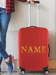 Customized Name In 4 Fonts Customized Luggage Cover 18-32Inch Elastic Suitcase Cover For 18 To 32 Inch Travel Case Personal Tailor Cover Luggage Custom Name Pattern Anti-Scratch Protector Case Protector Cover Personalized Travel Suitcase Cover Protective Cover Dustproof Cover Trolley Case Luggage Dust Cover Travel Accessories - Red - View 4