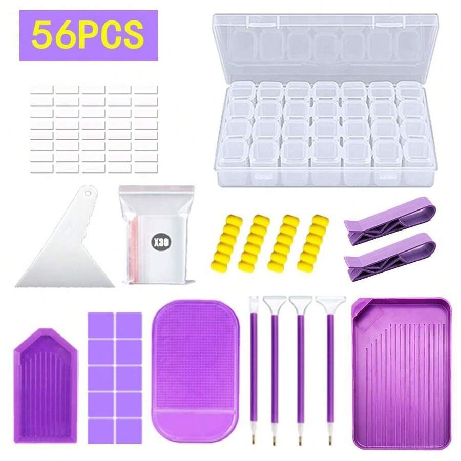 56 cái/bộ Công cụ vẽ sơn kim cương Bộ - Xem 1