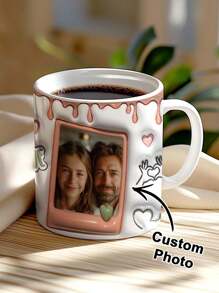 One Custom Photo Mug, Custom Mug, Custom Mug With Photo, Custom Photo Coffee Mug, Custom 3D Inflatable Effect Printed Mug, Personalized Photo Mug, Personalized Mug, Personalized Mug With Photo, Best Dad Style Mug, Best Dad Ever, Best Dad In The World, Exquisite Gift, Ideal For Valentine's Day, Father's Day, Birthday Or Anniversary - Best Dad In the World - View 1
