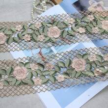 1 Yard Mesh Embroidered Floral Lace Trim Clothing Edge Decoration Material