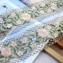 1 Yard Mesh Embroidered Floral Lace Trim Clothing Edge Decoration Material
