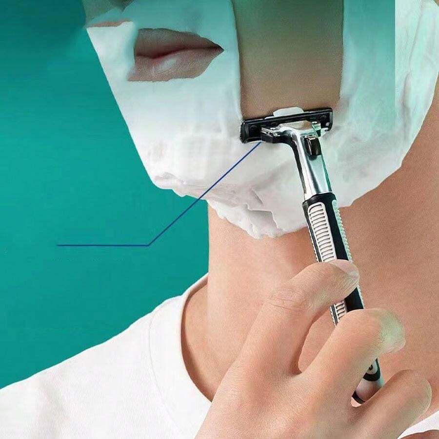 Double-Layer Manual Shaving Razor For Men, Stainless Steel Shaver For