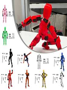 1pc Fully Articulated Robot Doll With Detachable Joints (Assembly Instruction Included, Requires Self-Assembly) 3D Printed DIY Assembly Toy, Develops Manual Dexterity, Artistic Craft Decor, Desk Ornament (Note: Some Component Colors Are Random) - Multicolor - View 13