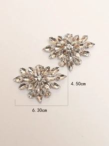 1 para (2 szt.) kryształki szklane metalowe białe złoto kwiat trójkąt gwiazda odpinane DIY klipsy do butów, modne eleganckie akcesoria do butów na obcasy, czółenka, płaskie, czarne/białe/czerwone, eleganckie akcesoria do butów na wiosnę lato