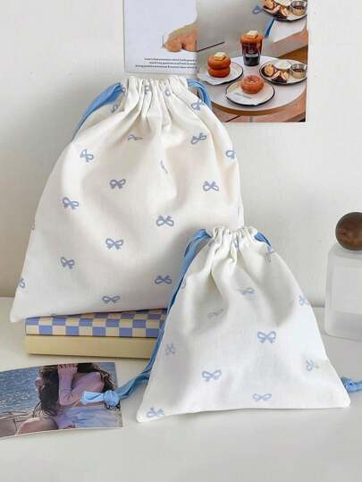 1Pc/Set Cute Blue Bowknot Print Travel Skincare Drawstring Bag Makeup Bag Underwear Clothing Bag Sanitary Napkins Bag Short Trip Essential Travel Organizer Set, Packing Cube Set, Suitcase Bag Set College Room Decor Bedroom Decor Packing Cubes Clothes Organizer Set Travel Organizer Set Travel Essentials For Valentine's Day Gift, Birtherday Gift, Teacher's Day Gift, New Year Gift Make Up Bag Holiday Essentials Cosmetic Bag Makeup Bags Makeup Pouch Makeup Organizer Holiday Winter 2024 Make Up Organizer Makeup Storage Valentines Back To School Supplies