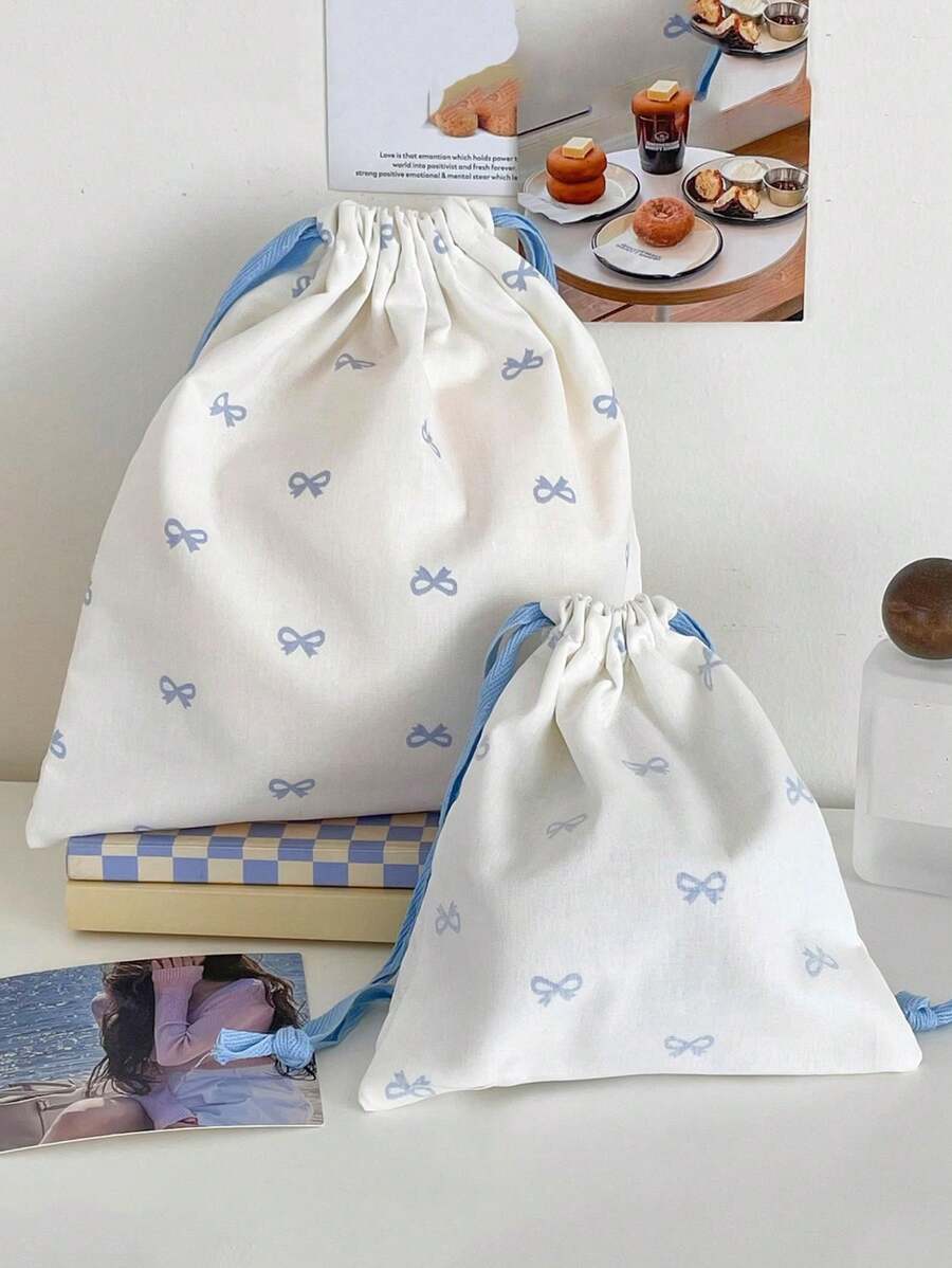 1 件/套可爱蓝色蝴蝶结印花旅行护肤抽绳袋化妆包内衣服装袋卫生巾袋短途旅行必备旅行收纳套装、收纳袋套装、行李箱袋套装学院风房间装饰卧室装饰收纳袋衣服收纳套装旅行收纳套装旅行必备情人节礼物、生日礼物、教师节礼物、新年礼物化妆包节日必备化妆包化妆包化妆袋化妆品收纳袋节日冬季 2024 化妆品收纳化妆品收纳情人节返校用品 - 藍色 - 查看 1